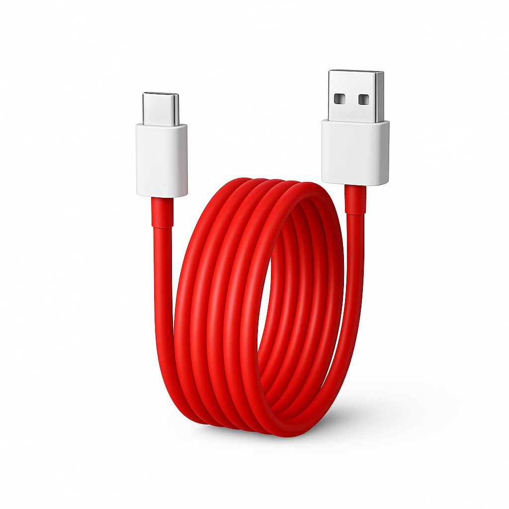 100W Ultra Fast Charging Cable for OnePlus | USB-A to Type-C | WARP/Dash Compatible | Compatible with OnePlus 13/13R/13S/12R/11R/10R/10T/10/10 Pro/9/9 Pro/8/8 Pro/7 Pro/7T Pro/Nord/CE 3 Lite |1M